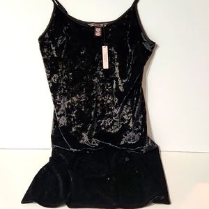 NWT! ❤️ Victoria's Secret Crushed Velvet Slip Dress Black SIZE XS